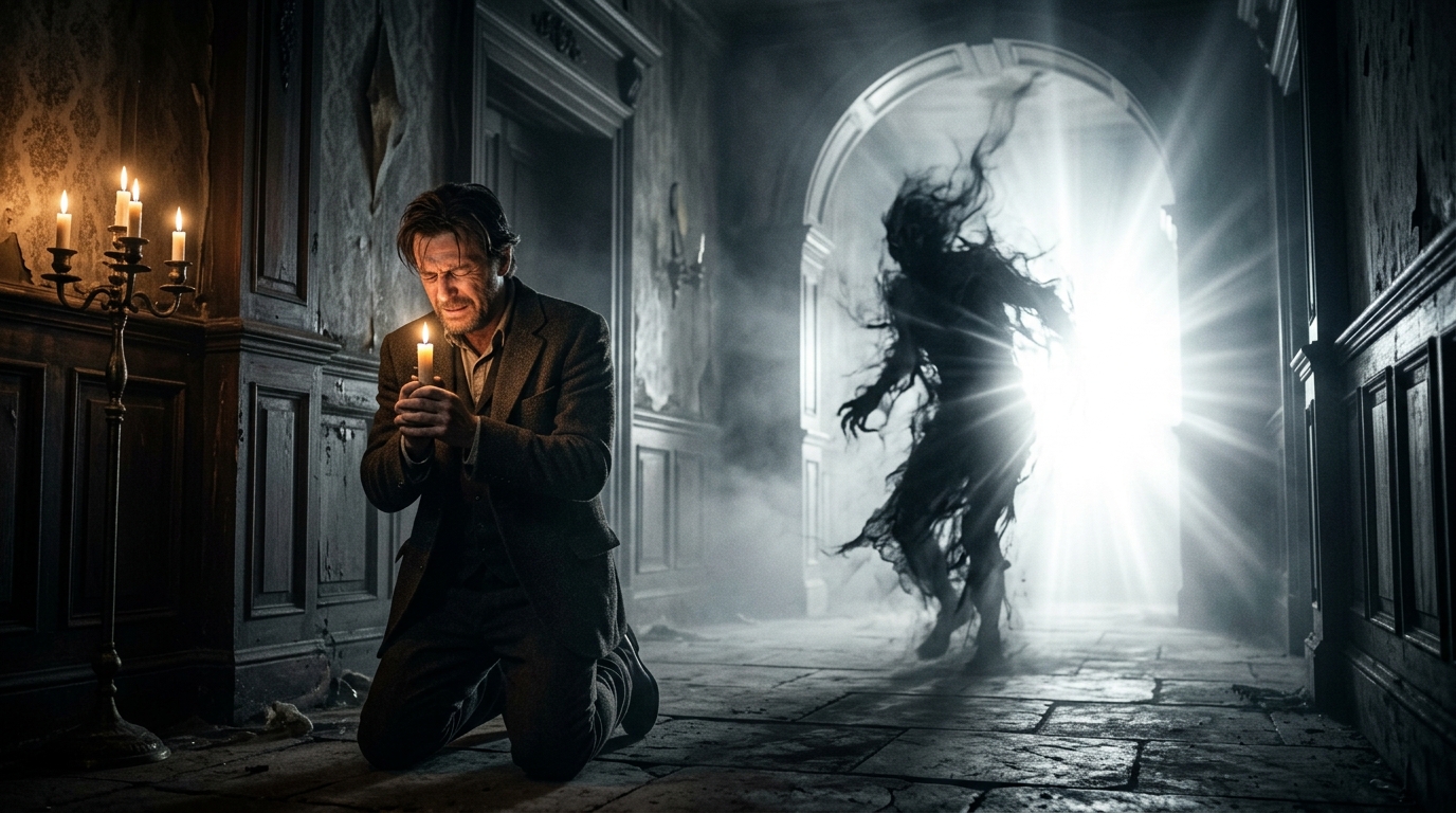 Shadow Entity Flees Blinding Light After Man’s Desperate Prayer