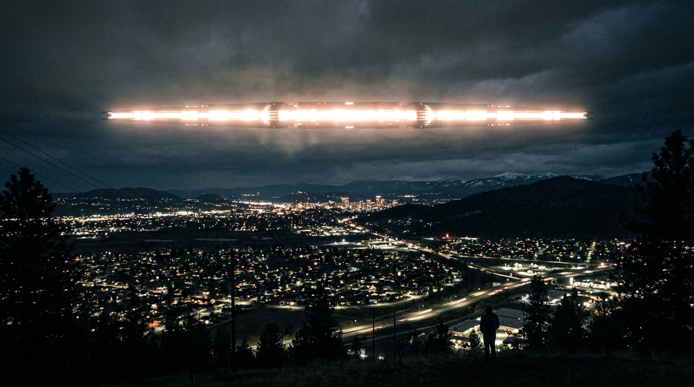 Huge Luminous Bar of Light Captured on Video Over Spokane Valley, WA
