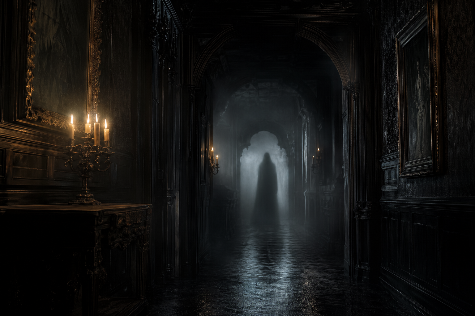 Shadow Figure Caught on Camera: What Is Lurking in This Dark Hallway?