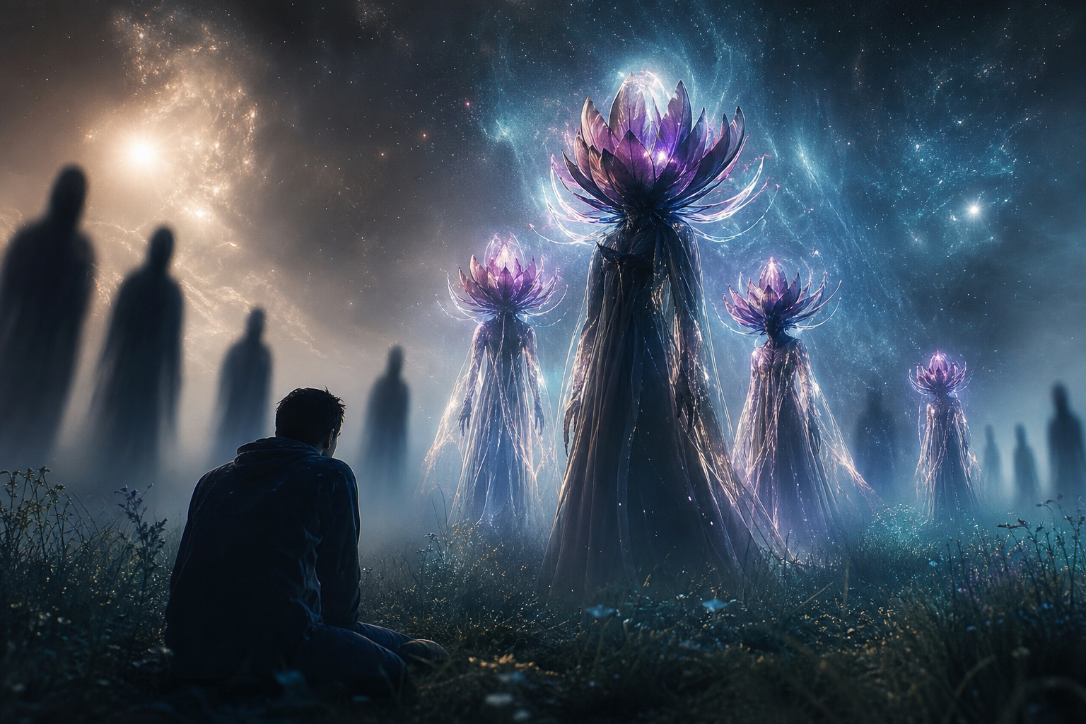 Shifting Shadow Figures and Flower-Headed Entities: A Bizarre Night of Contact