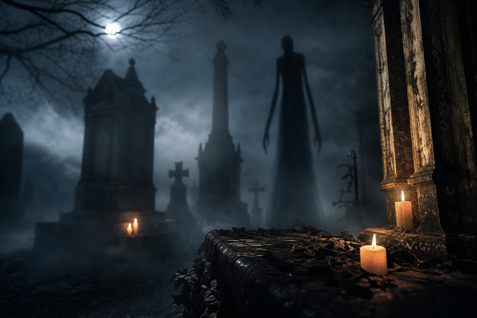 Tall Skinny Shadow Figure Sighting: Terror in a Family Cemetery