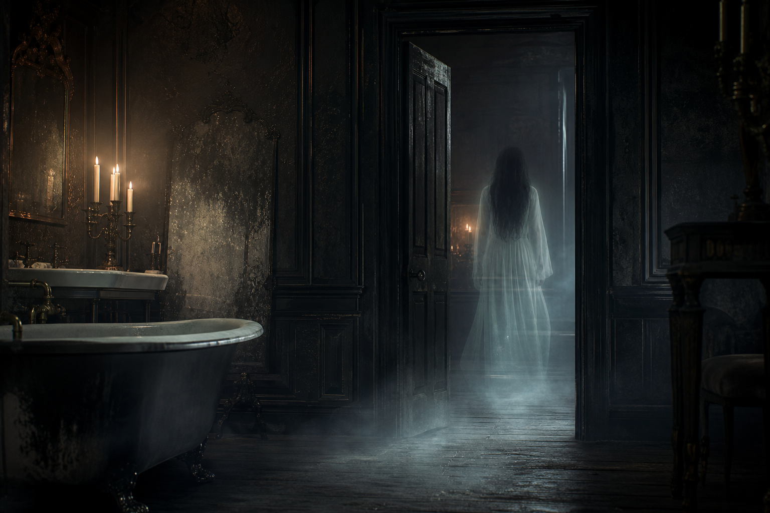 The Bathroom Haunting: Decades of Phantom Footsteps and Lights