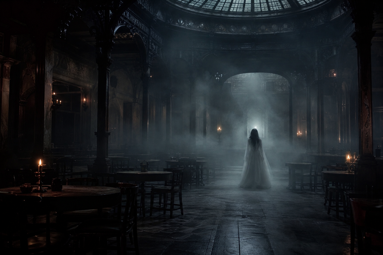 Chilling Ghost Sighting: Lone Worker Captures Figure in Empty Food Court