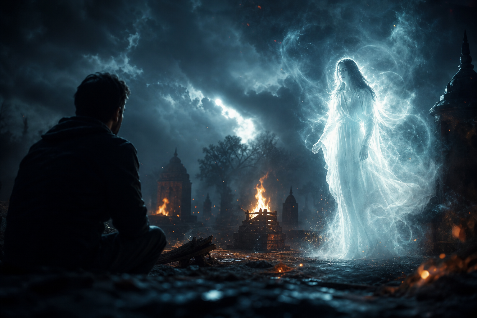 The Cremation Ground Haunting: A Terrifying Encounter with the Woman in White