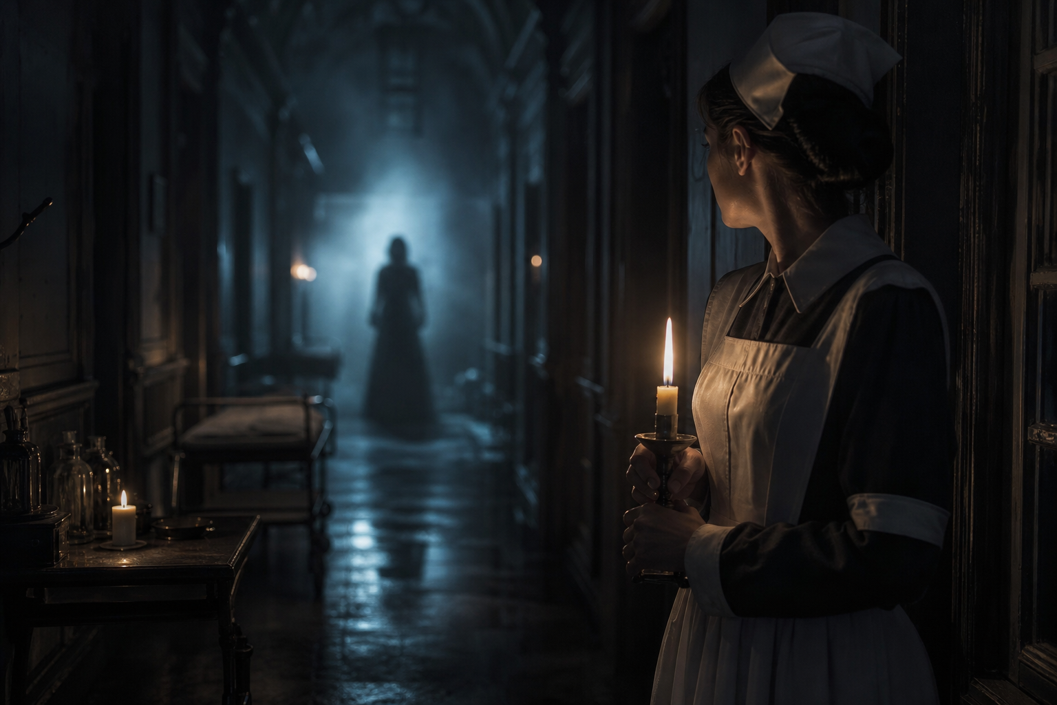 Shadow Figure Caught on Camera: Night Shift Nurse Captures Eerie Entity