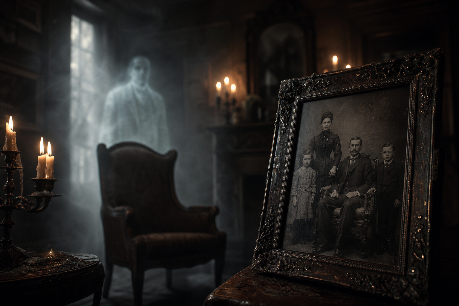 The Man Behind the Chair: How a Family Photo Solved a Decades-Old Haunting